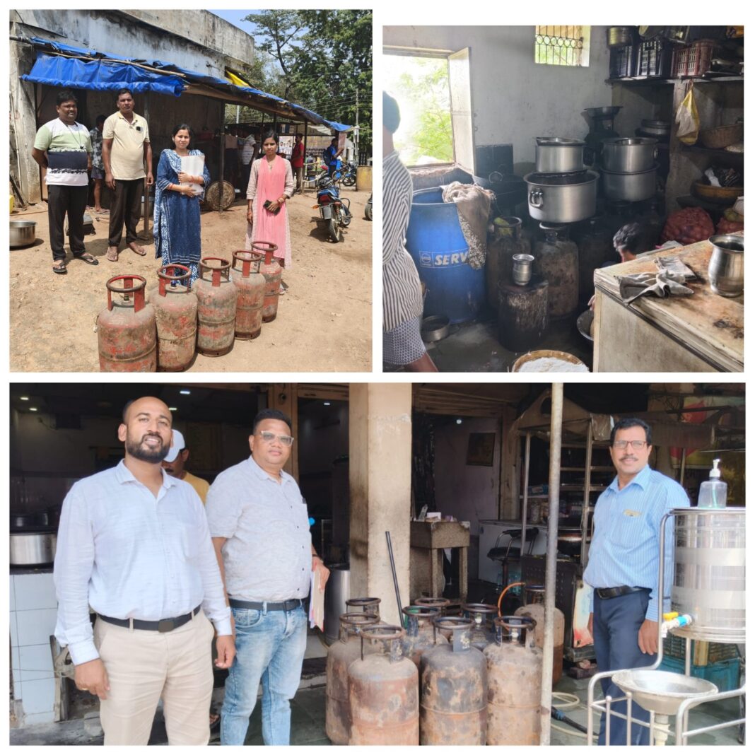 खाद्य विभाग की टीम ने अनेक रेस्टोरेंट और भोजनालय में दी दबिश, घरेलू गैस सिलेंडर किया जब्त