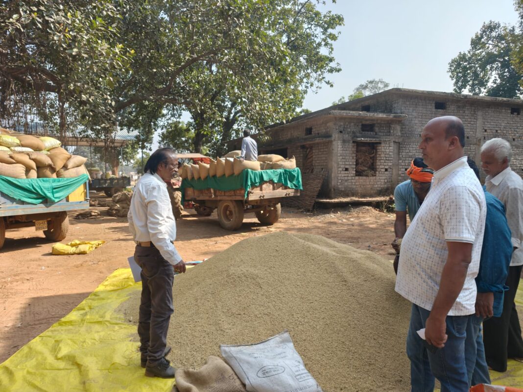 हाथी प्रभावित बगुंरसिया उपार्जन केन्द्र में सुगमता से हो रही धान की खरीदी, उठाव भी तेज