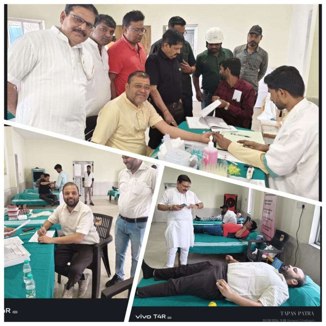 मातृस्मृति में रूपाणाधाम स्टील के प्रबंध निदेशक ने विशाल रक्तदान शिविर का किया आयोजन, 110 यूनिट रक्तदान कर कर्मियों ने माता श्री को दी सच्ची श्रद्धांजलि